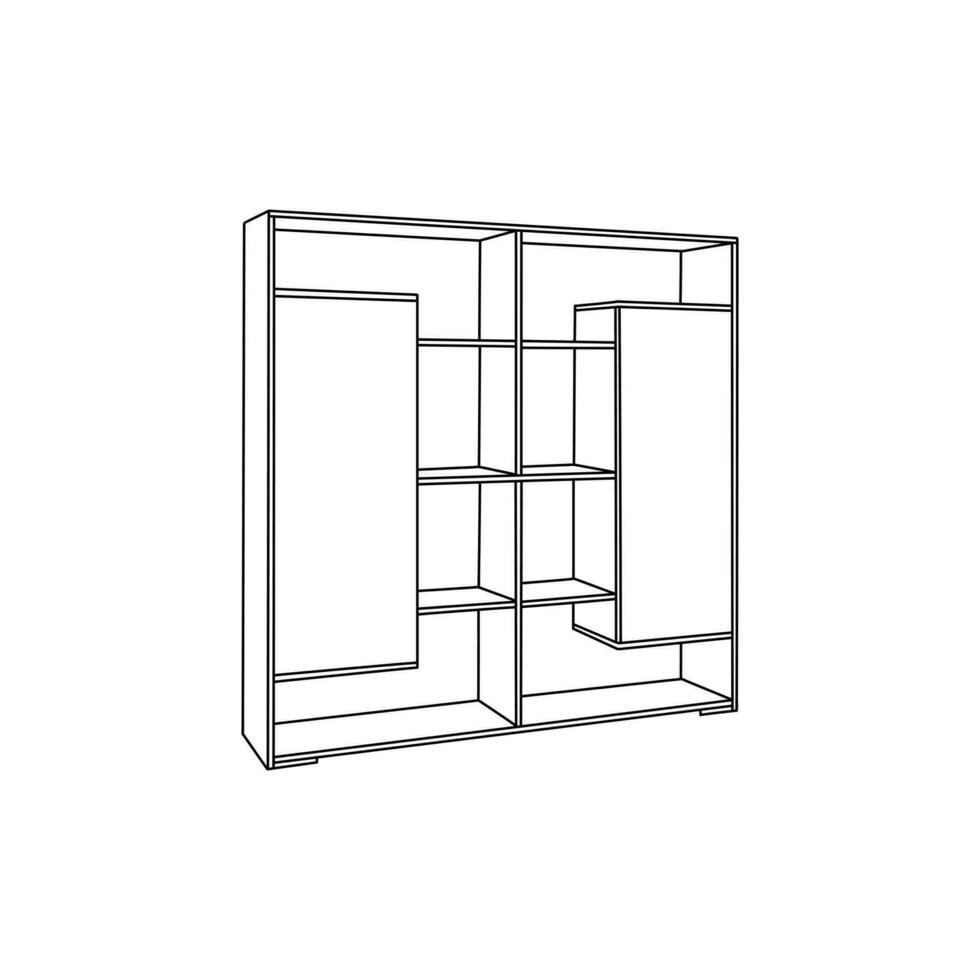 Linien Innere Design von Bücherregal Logo Symbol Symbol, Vektor Grafik Design Illustration Vorlage