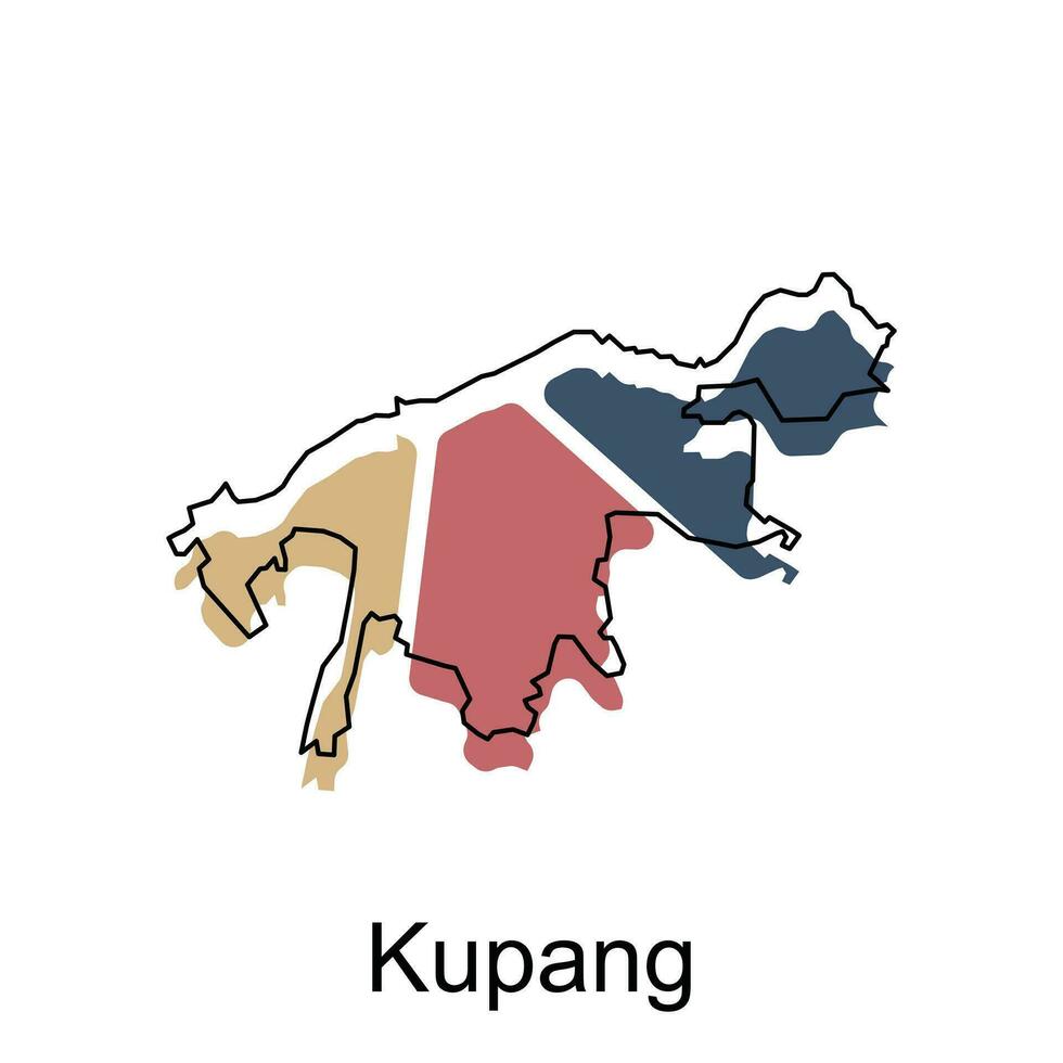 Karte von kupang Design Vorlage, Vektor Illustration von Indonesien Karte auf Weiß Hintergrund