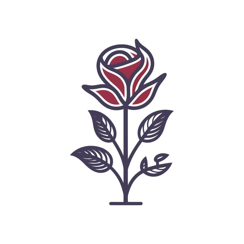 Rose Blume Logo Illustration Vektor Design Vorlage