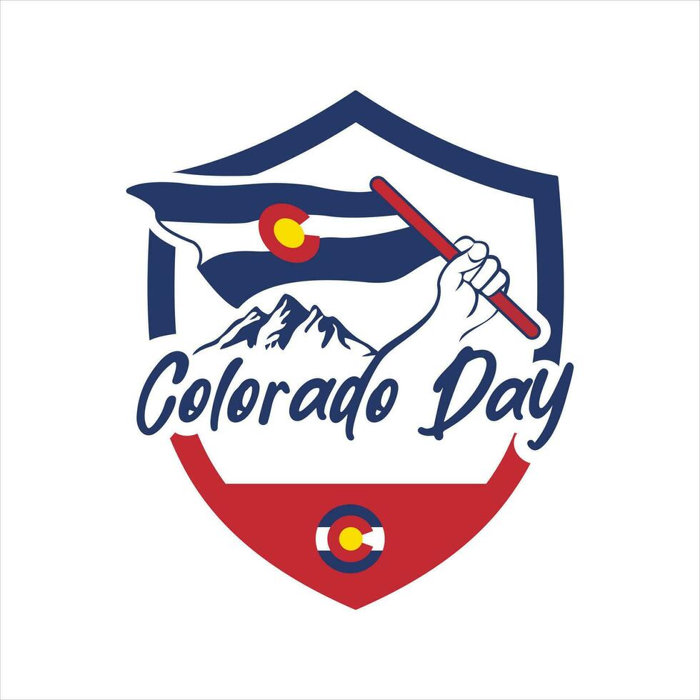 Colorado Tag Schild Symbol Logo mit Colorado Flagge Vektor Illustration