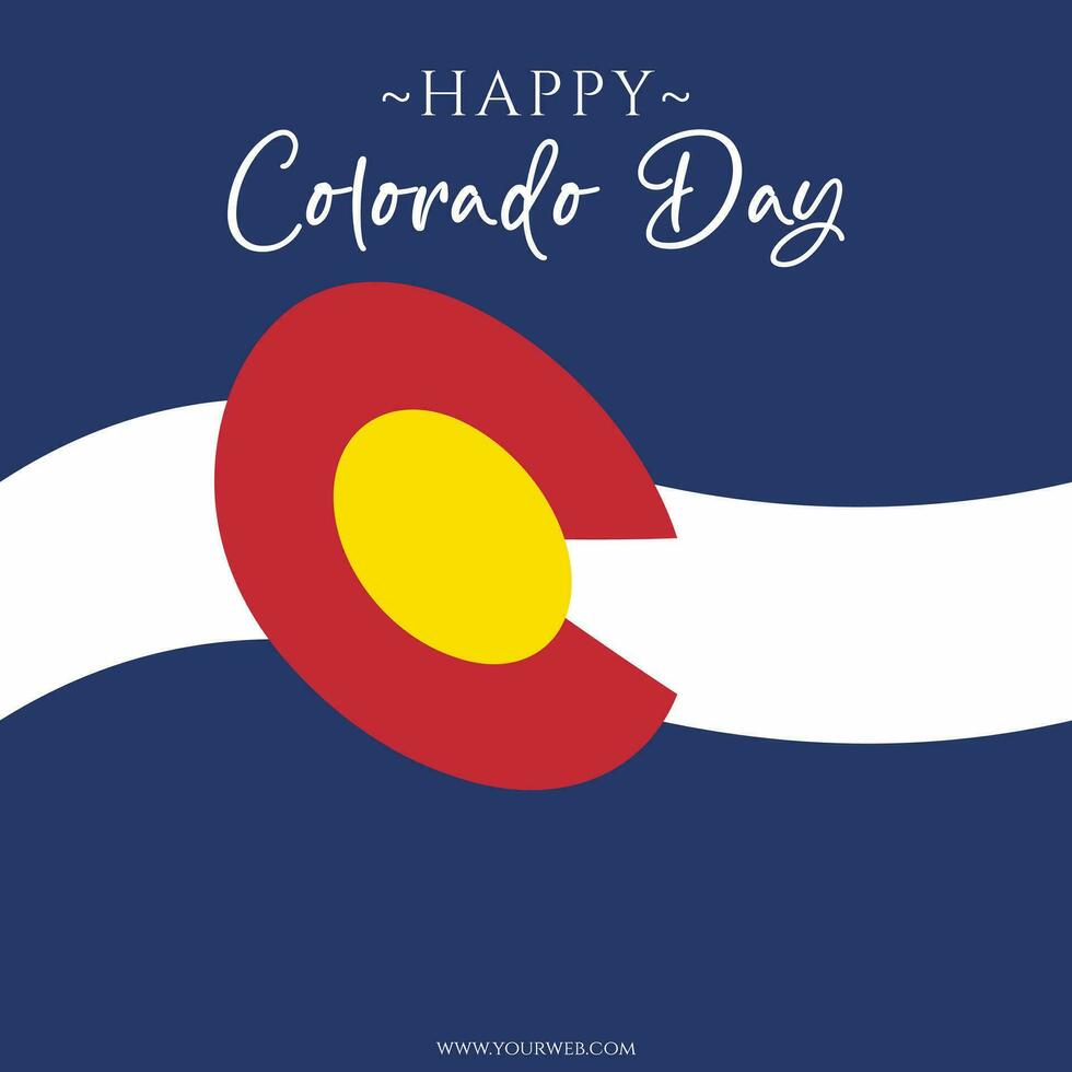 glücklich Colorado Tag Sozial Medien Vorlage Design Vektor Illustration