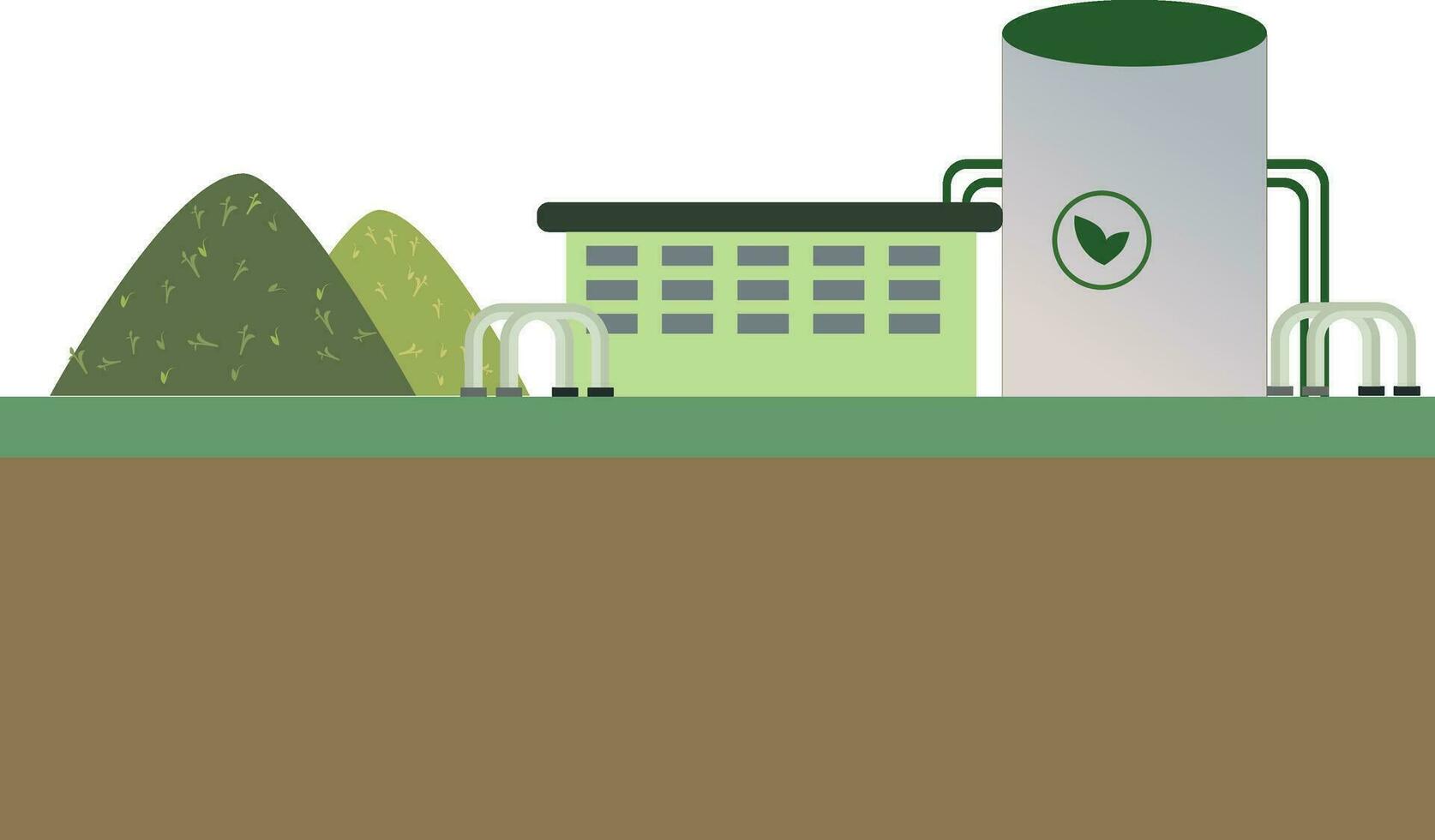 Biomasse Energie Leistung Pflanze Vektor Illustration, Biomasse Leistung Bahnhof Industrie, verlängerbar Energie Industrie Konzept