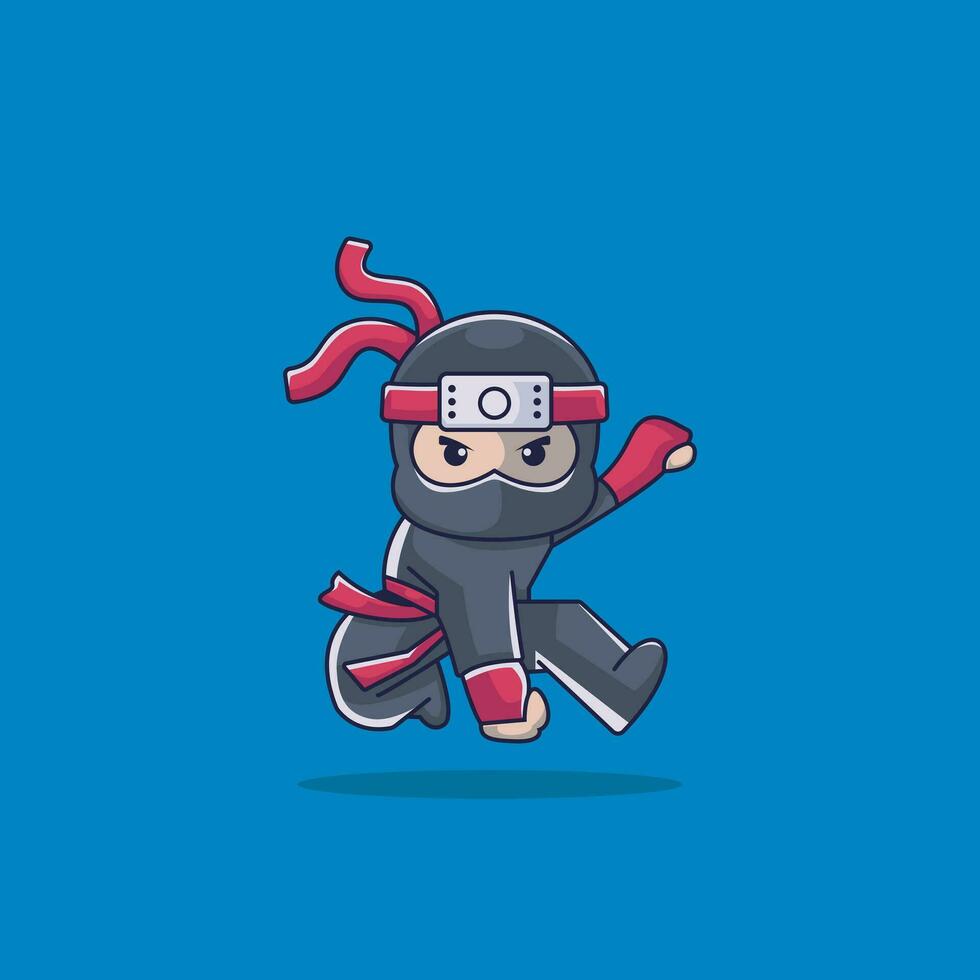 Ninja Attentäter Charakter Logo Design. vektor