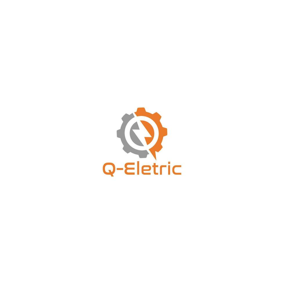 q elektrisk redskap logotyp design vektor