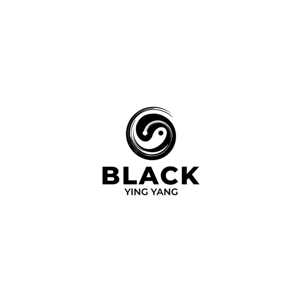 schwarz yingyang Logo Design Vektor