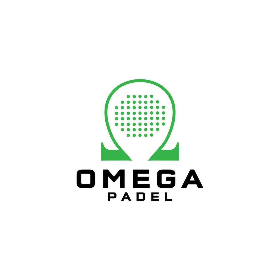 omega padel logotyp design vektor