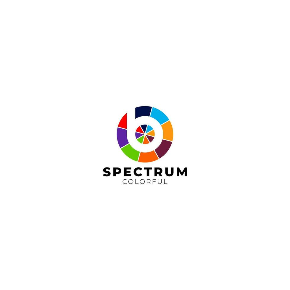 b Spektrum bunt Logo Design Vektor