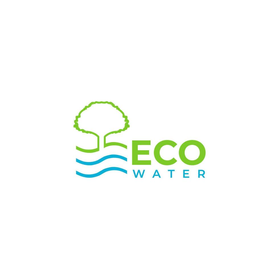 e eco vatten logotyp design vektor