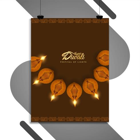 Abstrakt vacker lycklig Diwali flygblad design vektor