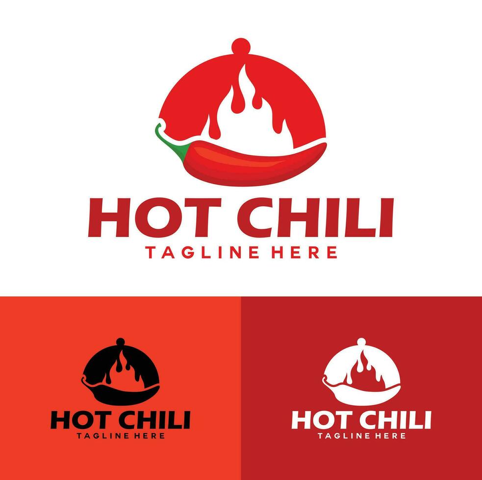 heiß Chile Logo Design Konzept Vektor Vorlage. würzig Chili Logo Symbol Prämie Vektor