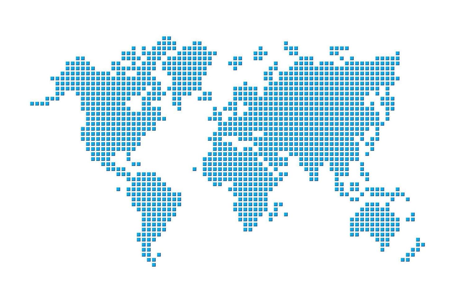 Pixelstil der Weltkarte map vektor