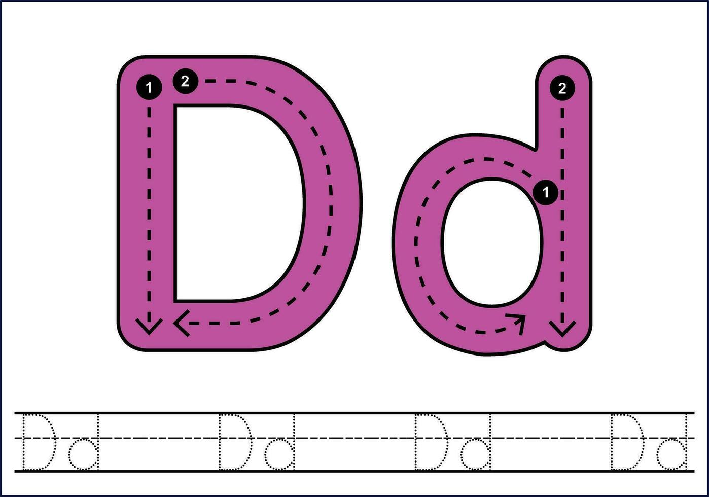 brev spårande från az ,hand dragen spårande kalkylblad för barn pennkontroll och handstil öva vektor