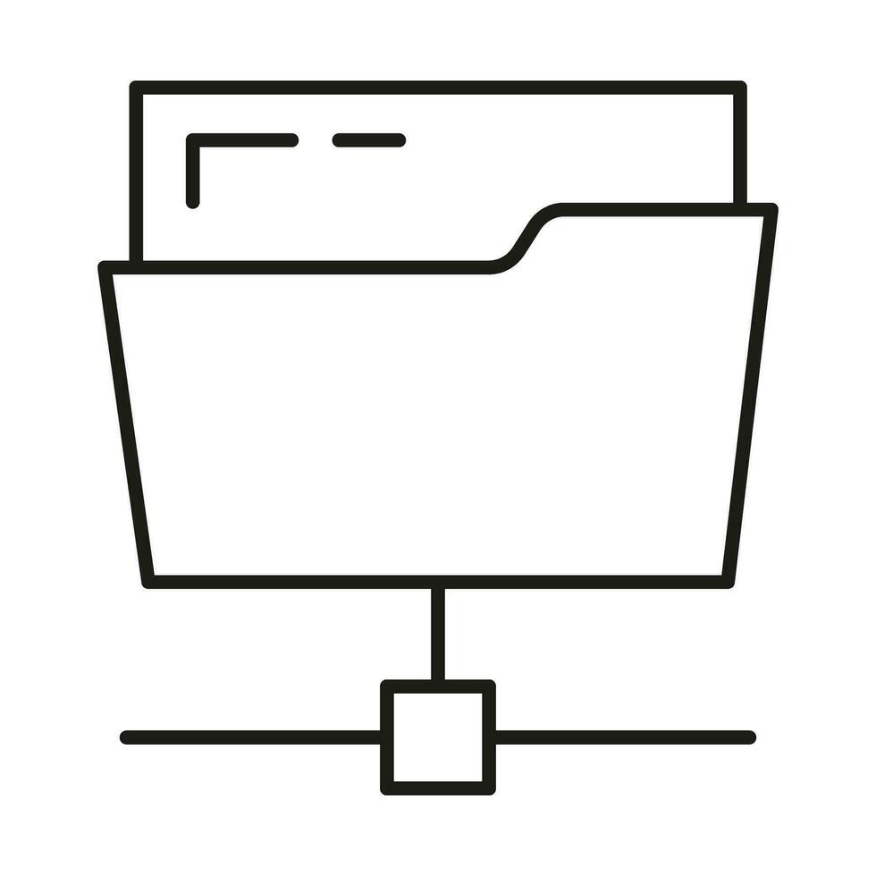 Mappe online Datenbank Wolke Computer Technologie Symbol, Fernbedienung Daten Lagerung, schützen Information Gliederung eben Vektor Illustration, isoliert auf Weiß.