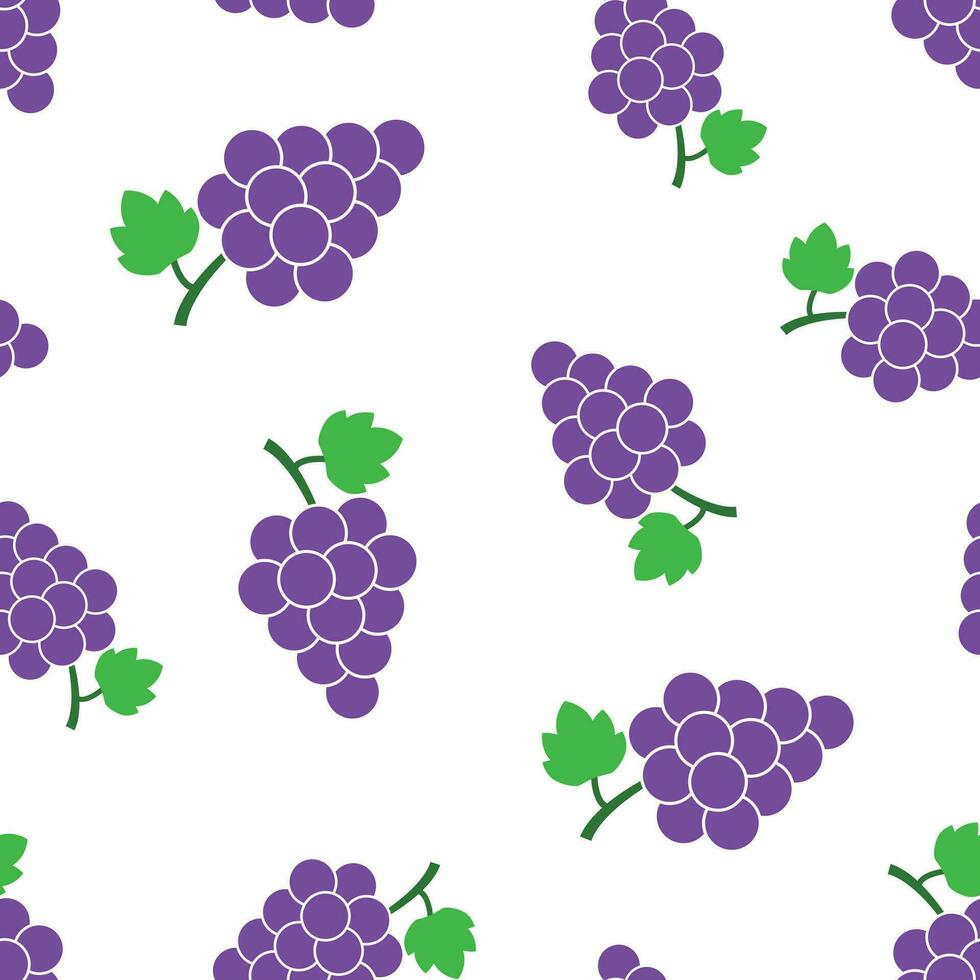 Traube Obst mit Blatt nahtlos Muster Hintergrund. Geschäft Konzept Vektor Illustration. Bündel von Wein Weinrebe Symbol Muster.