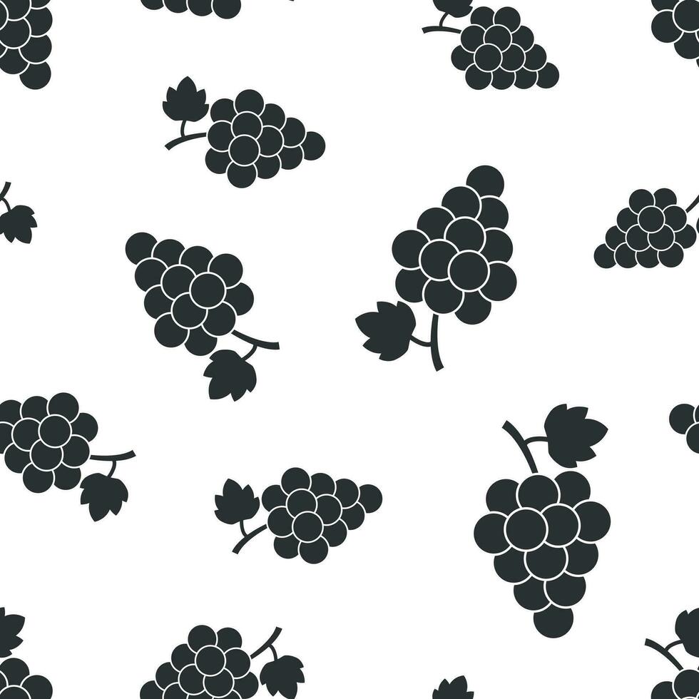Traube Obst mit Blatt nahtlos Muster Hintergrund. Geschäft Konzept Vektor Illustration. Bündel von Wein Weinrebe Symbol Muster.