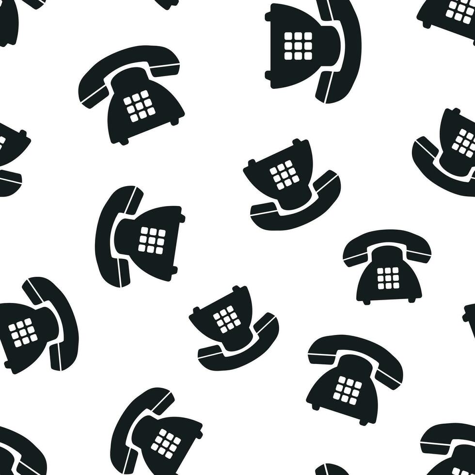 Telefon nahtlos Muster Hintergrund. Geschäft eben Vektor Illustration. alt Jahrgang Telefon Zeichen Symbol Muster.