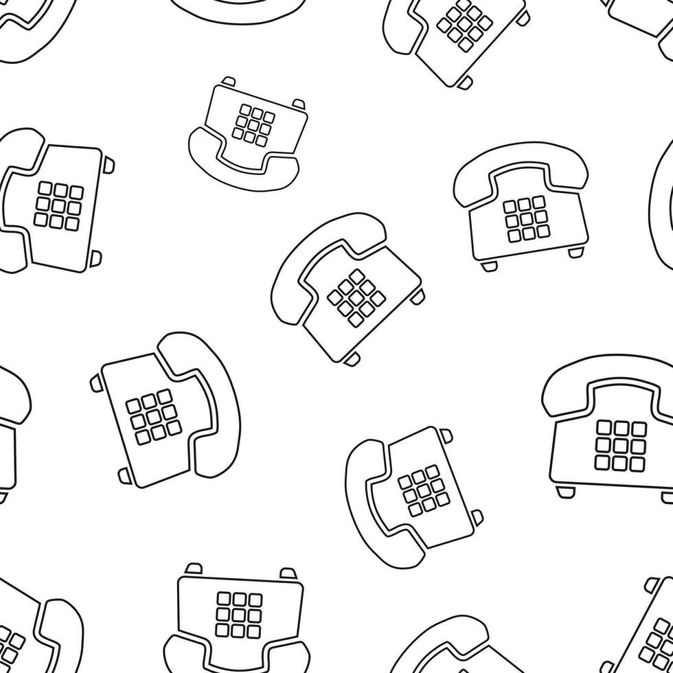 Telefon nahtlos Muster Hintergrund. Geschäft eben Vektor Illustration. alt Jahrgang Telefon Zeichen Symbol Muster.