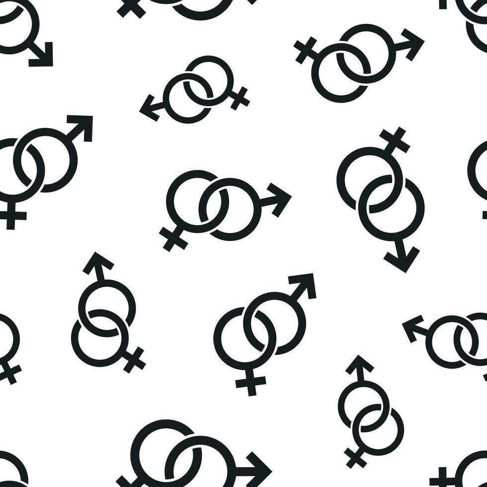 Geschlecht nahtlos Muster Hintergrund. Geschäft eben Vektor Illustration. Männer und Frauen Konzept Zeichen Symbol Muster.