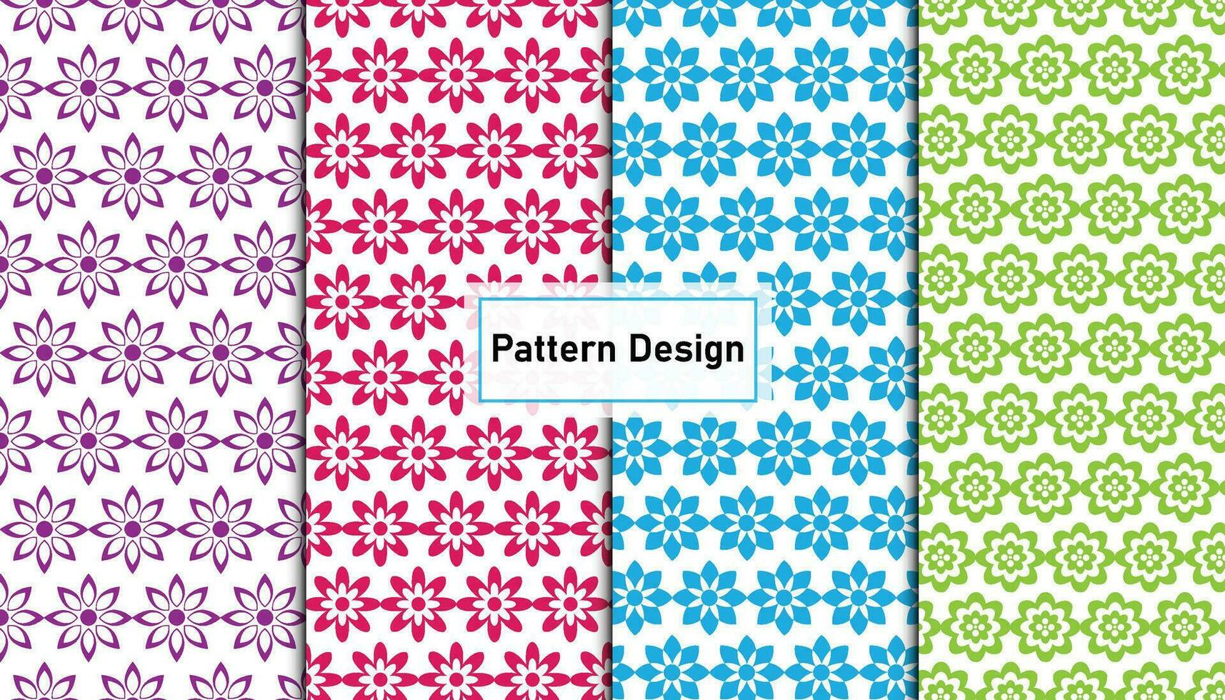 bunt Blume Muster Design einstellen . vektor