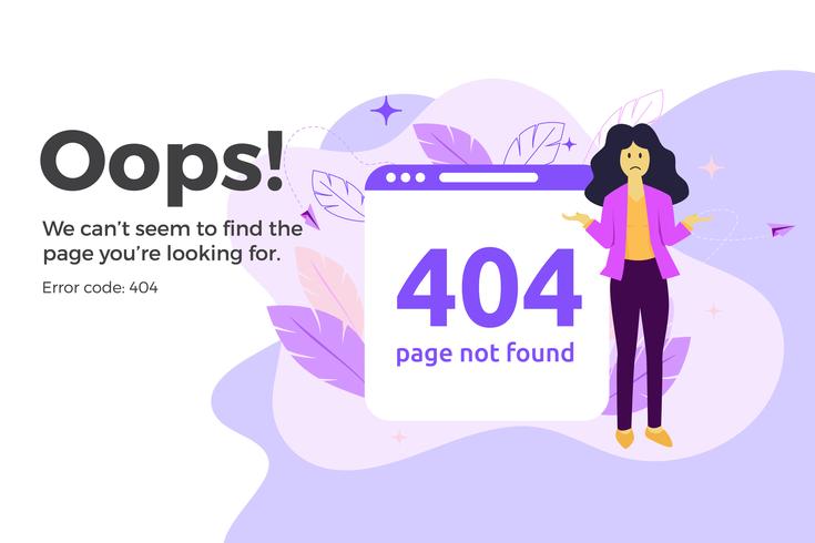 Fehler 404 nicht verfügbare Webseite. Datei nicht gefundenes Konzept vektor