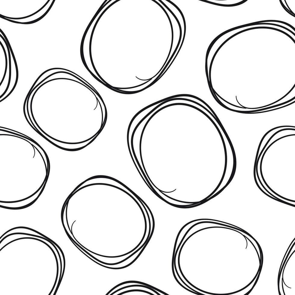 hand dragen klottra cirklar sömlös mönster bakgrund. företag platt vektor illustration. cirklar tecken symbol mönster.