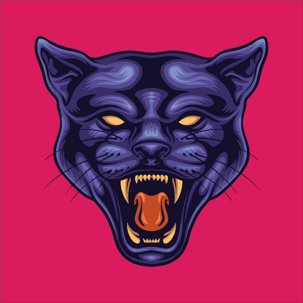 Panther Kopf Logo Maskottchen Illustration vektor