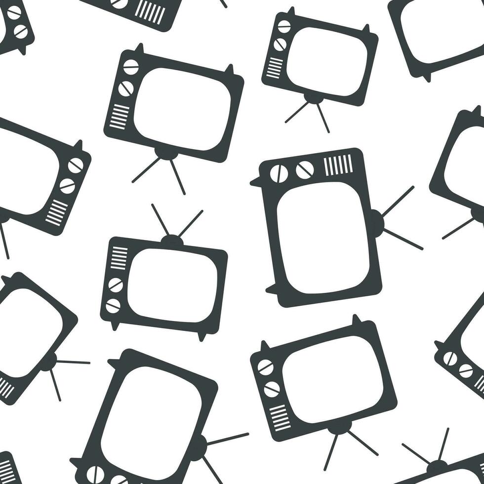 Fernseher Symbol nahtlos Muster Hintergrund. Geschäft eben Vektor Illustration. Fernsehen Zeichen Symbol Muster.