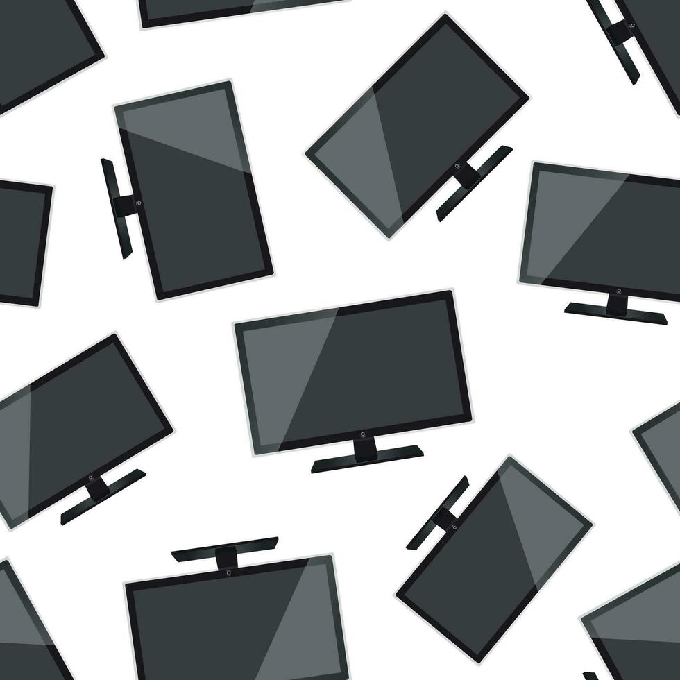 TV realistisk sömlös mönster bakgrund. företag platt vektor illustration. tv tecken symbol mönster.