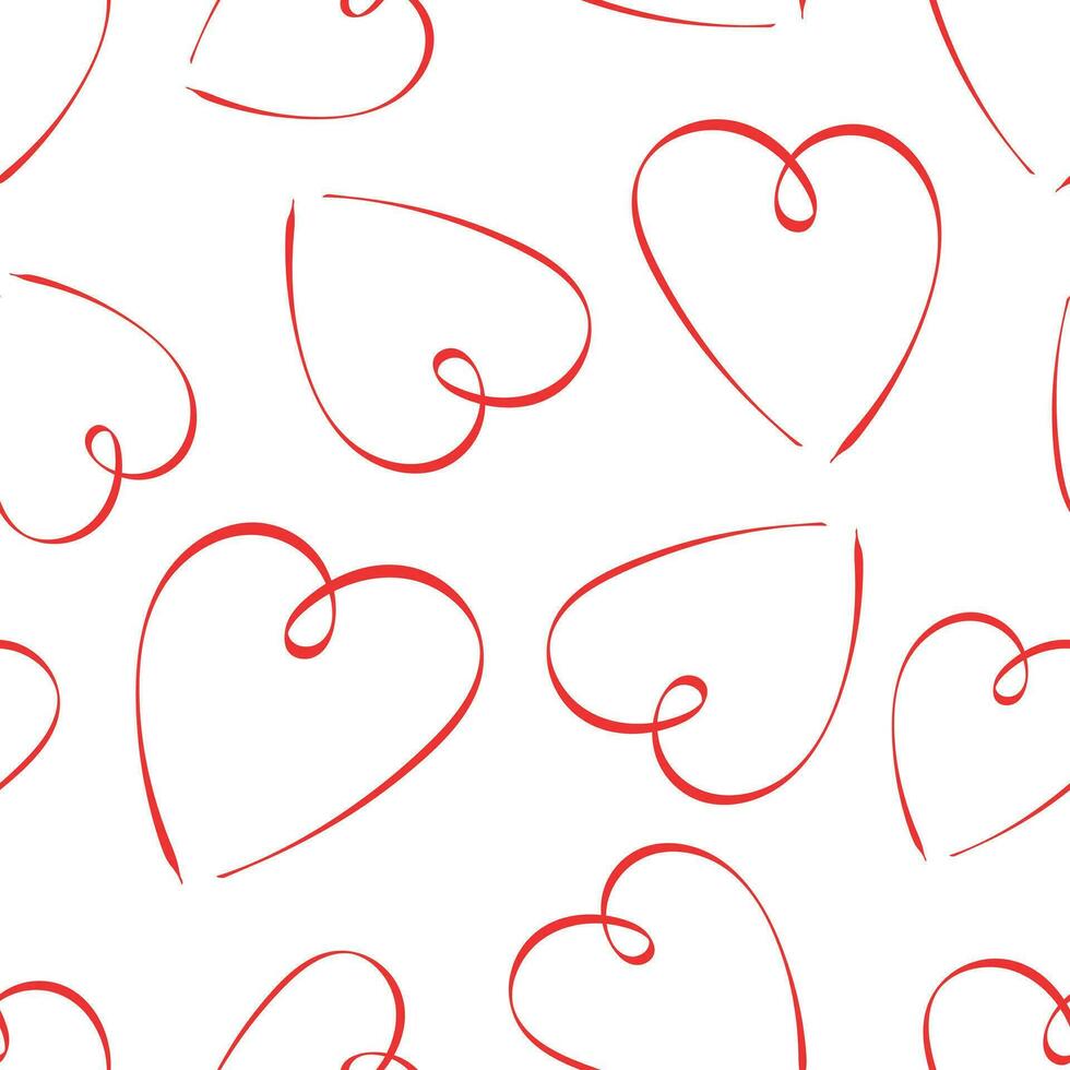Hand gezeichnet Herz Symbol nahtlos Muster Hintergrund. Geschäft eben Vektor Illustration. Liebe Valentinstag Tag Zeichen Symbol Muster.