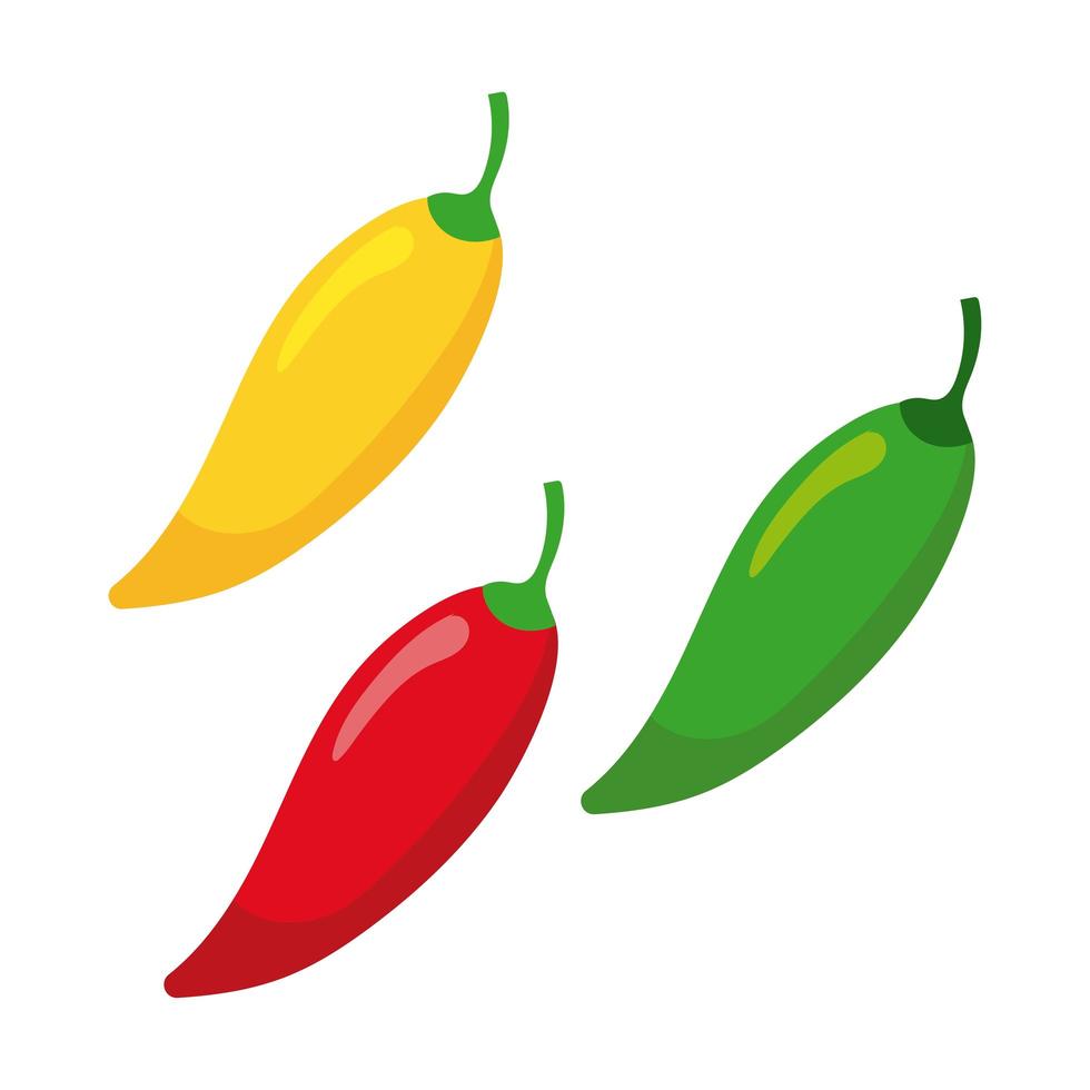 peppar grönsaker mexikansk kultur hand Rita stilikon vektor