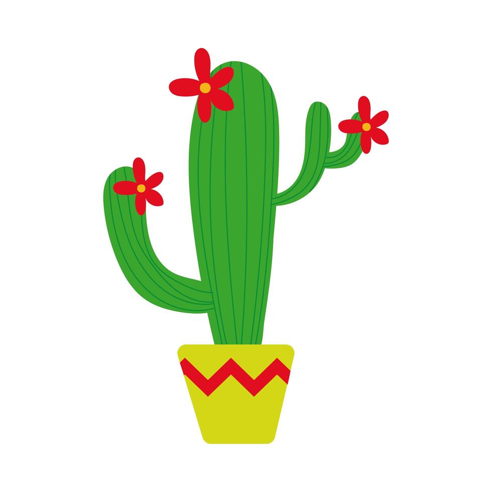 Kaktuspflanze mexikanische Kultur Hand zeichnen Stilikone vektor