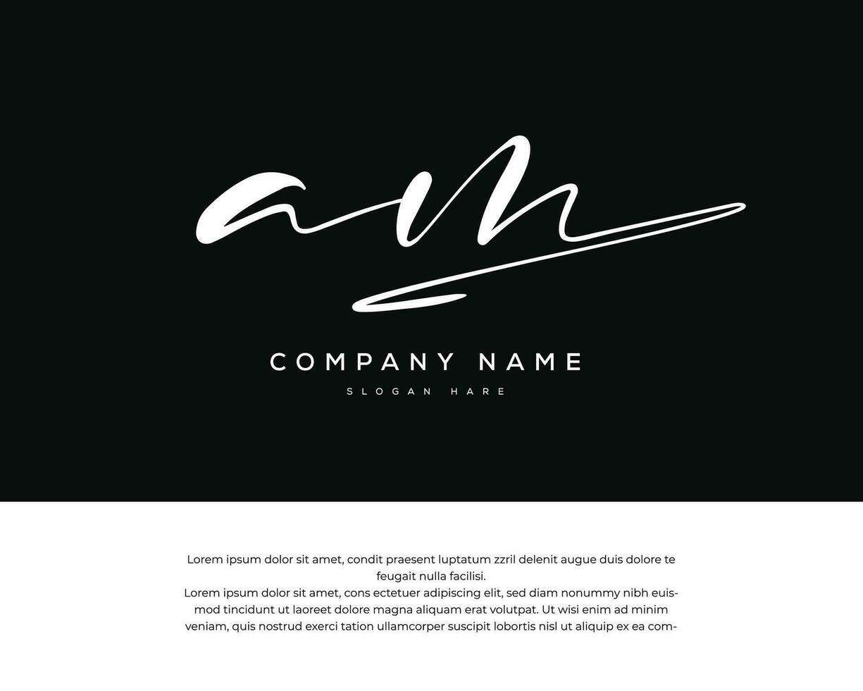 bin ein m Initiale Brief Handschrift und Unterschrift Logo vektor