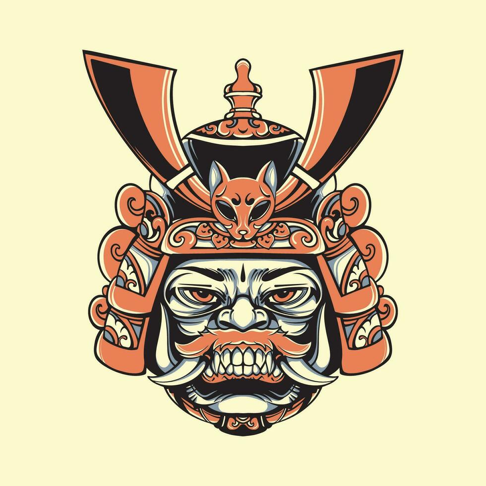 Samurai bali Maske Vektor Kunst
