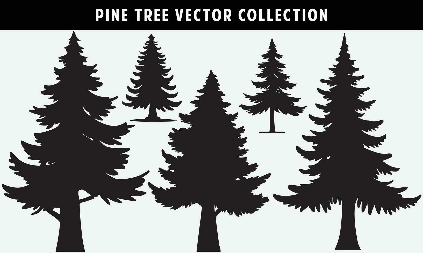 einstellen von Kiefer Bäume Silhouetten Vektor Grafik zum Design