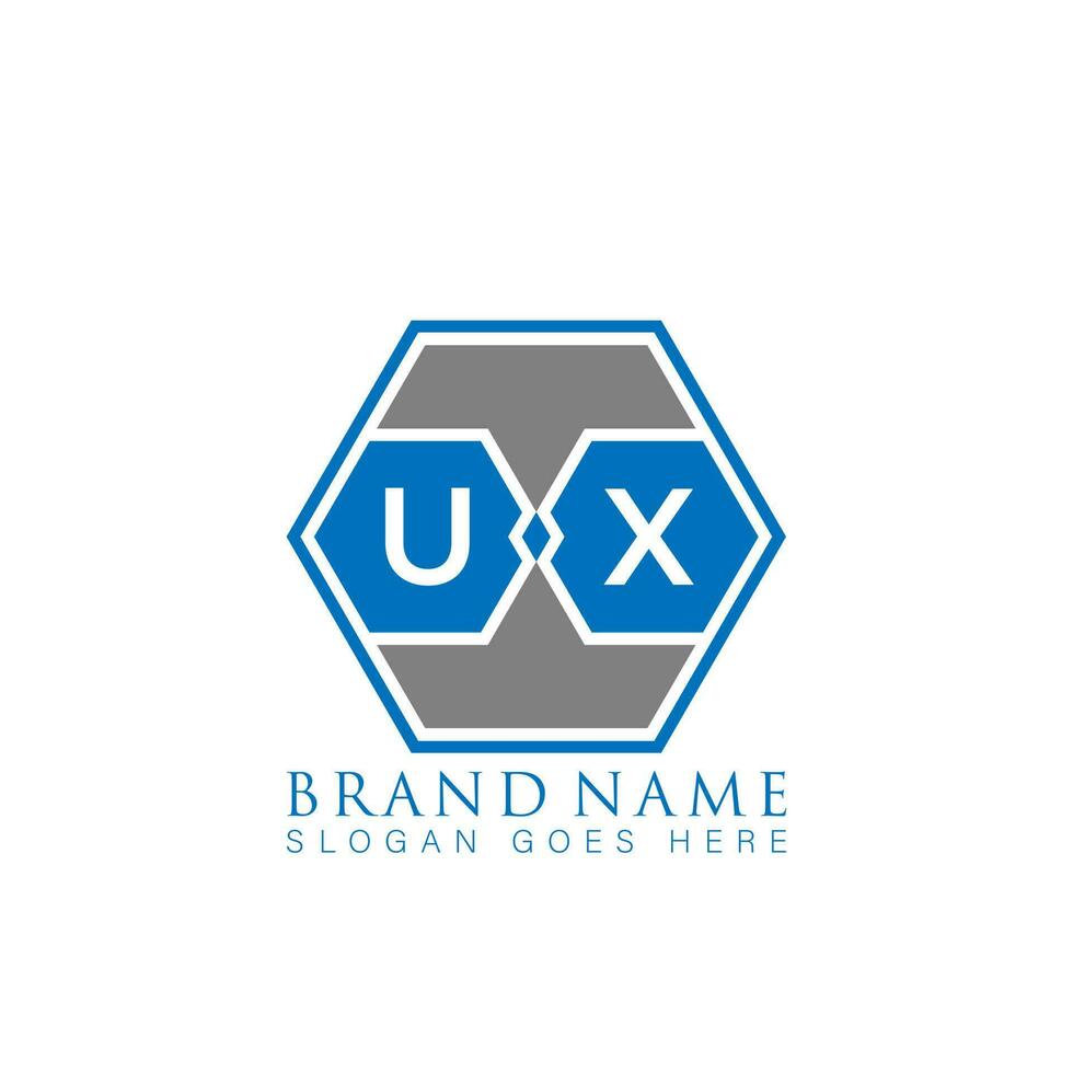 ux kreativ minimalistisk brev logotyp. ux unik modern platt abstrakt vektor brev logotyp design.