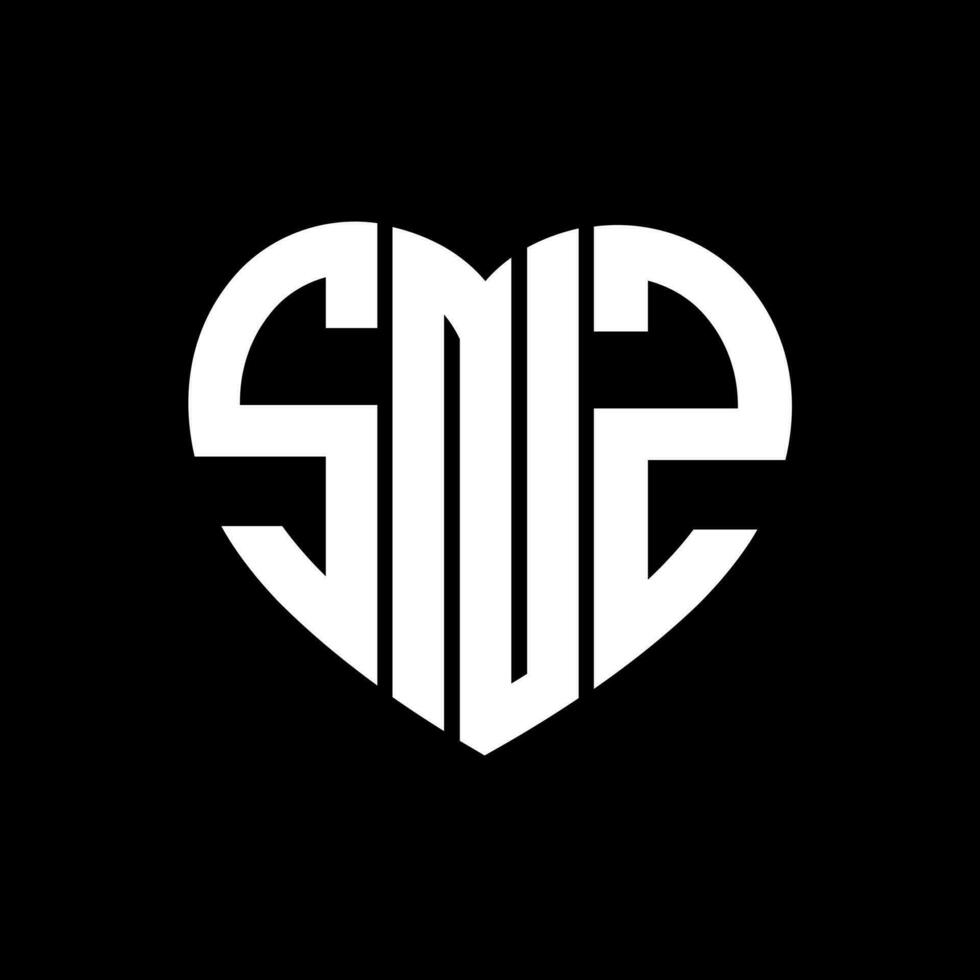 snz kreativ kärlek form monogram brev logotyp. snz unik modern platt abstrakt vektor brev logotyp design.