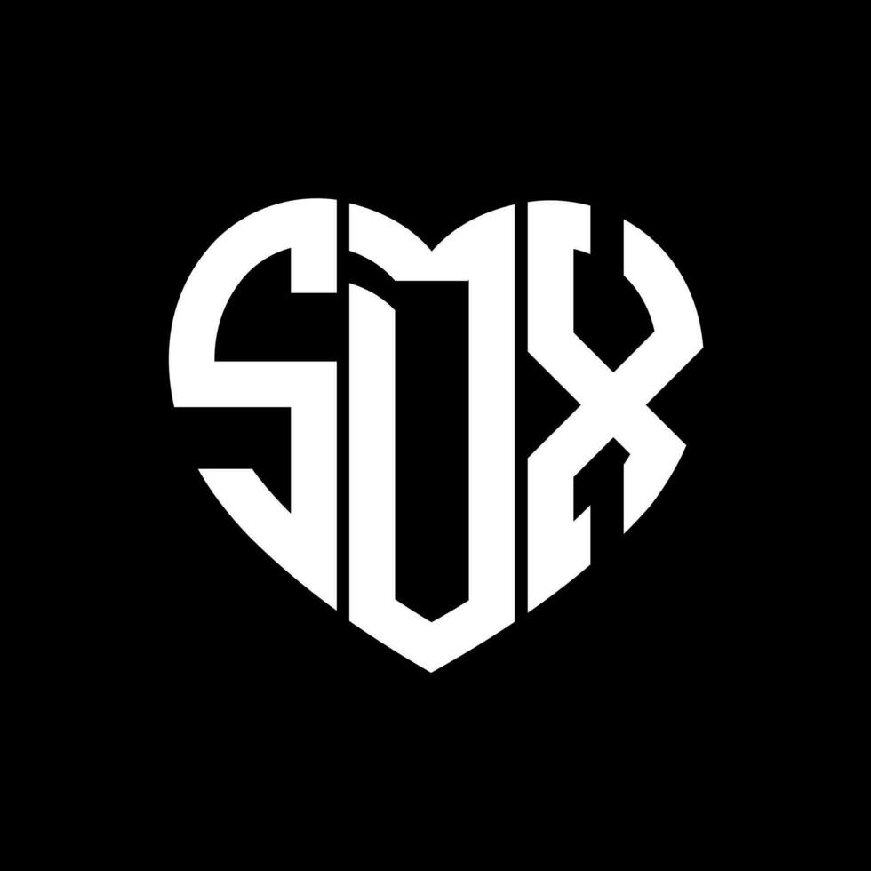 sdx kreativ kärlek form monogram brev logotyp. sdx unik modern platt abstrakt vektor brev logotyp design.