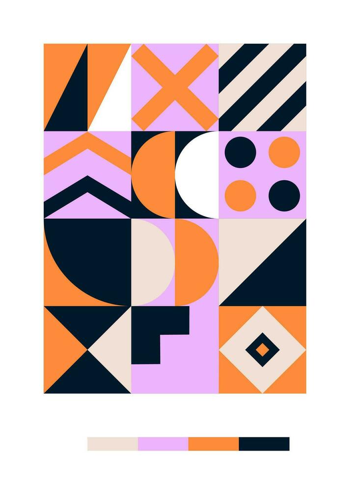 Kunst, Hintergrund, Banner, Kreis, Farbe, bunt, Komposition, zeitgenössisch, Abdeckung, kreativ, Würfel, Dekoration, dekorativ, Design, Element, Elemente, flippig, geometrisch, geometrisch abstrakt vektor