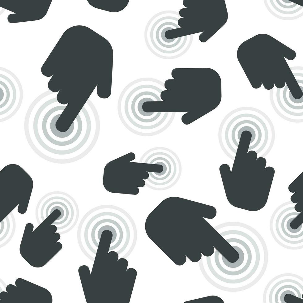 klick hand sömlös mönster bakgrund. företag platt vektor illustration. markören finger tecken symbol mönster.