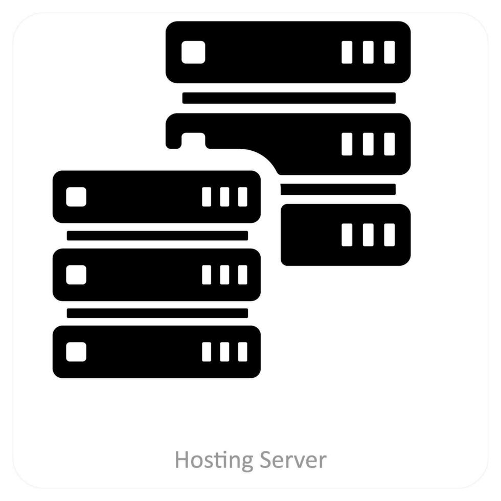 Hosting Server und Datenbank Symbol Konzept vektor