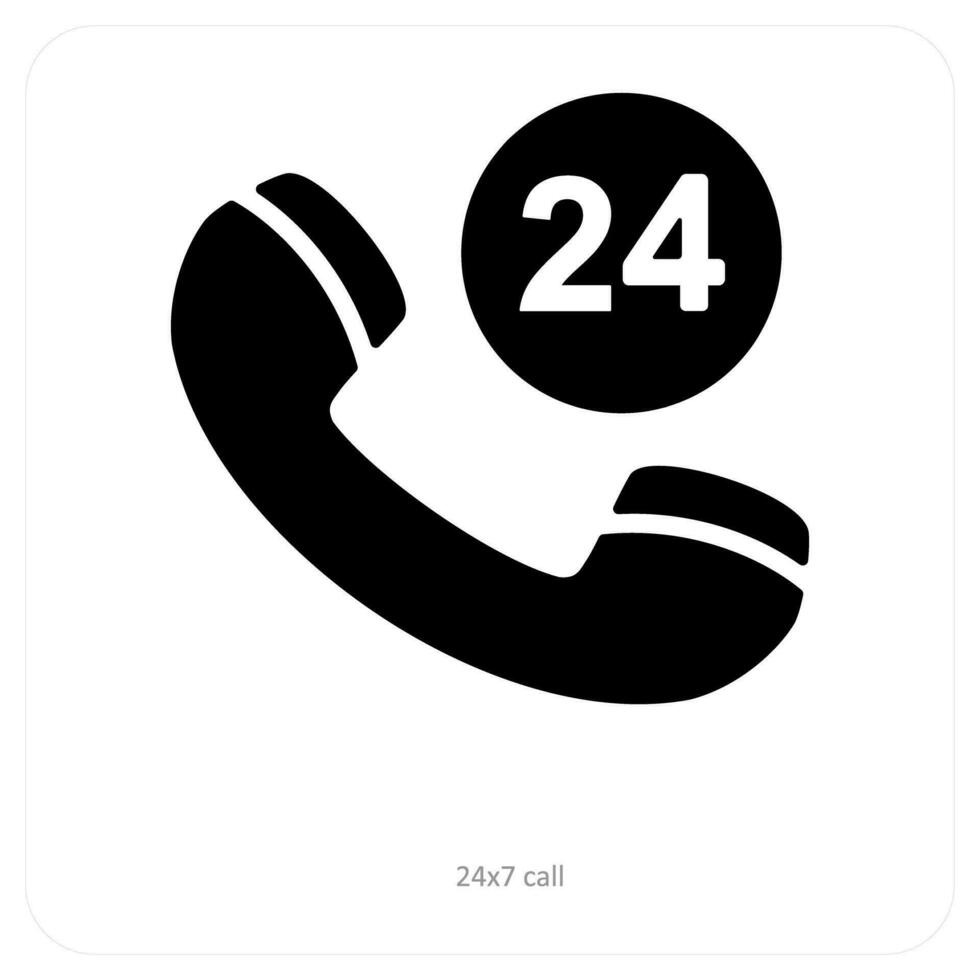 24x7 ring upp och service ikon begrepp vektor