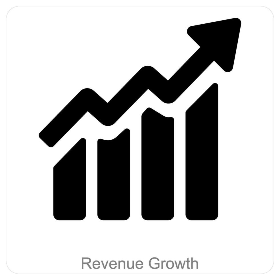 inkomst tillväxt och diagram ikon begrepp vektor