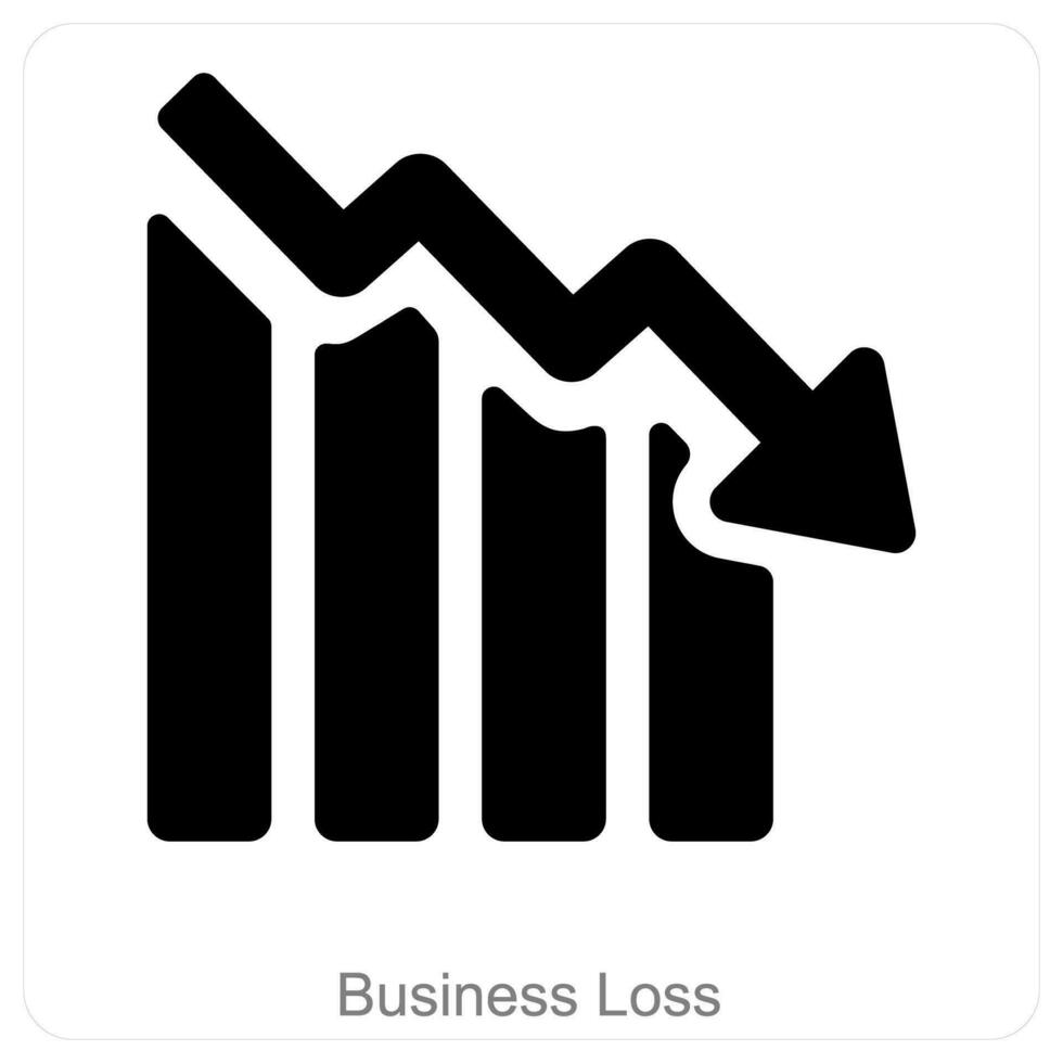 företag förlust och diagram ikon begrepp vektor