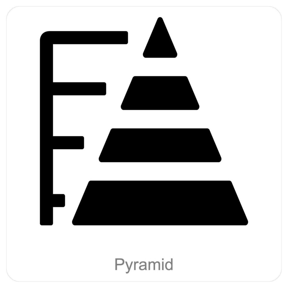 pyramid och diagram ikon begrepp vektor