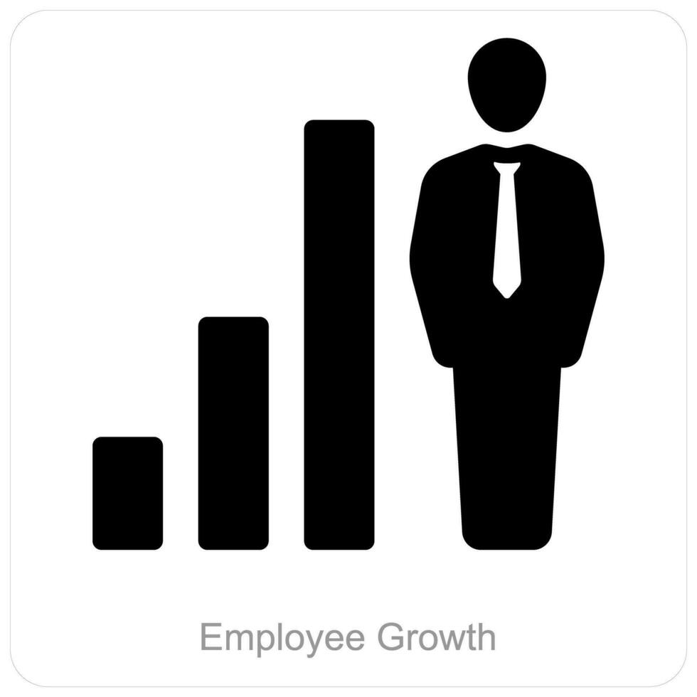 anställd tillväxt och tillväxt ikon begrepp vektor