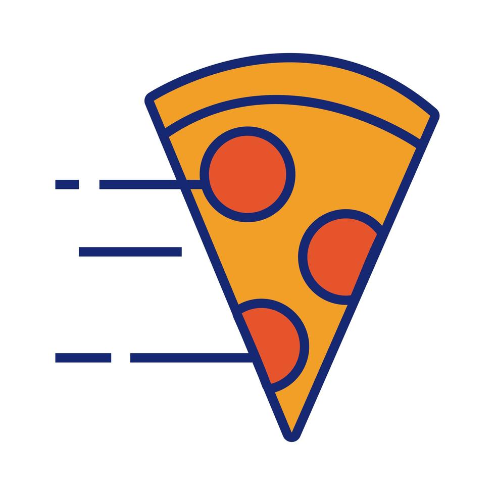 pizza del linje och fyll stil ikon vektor