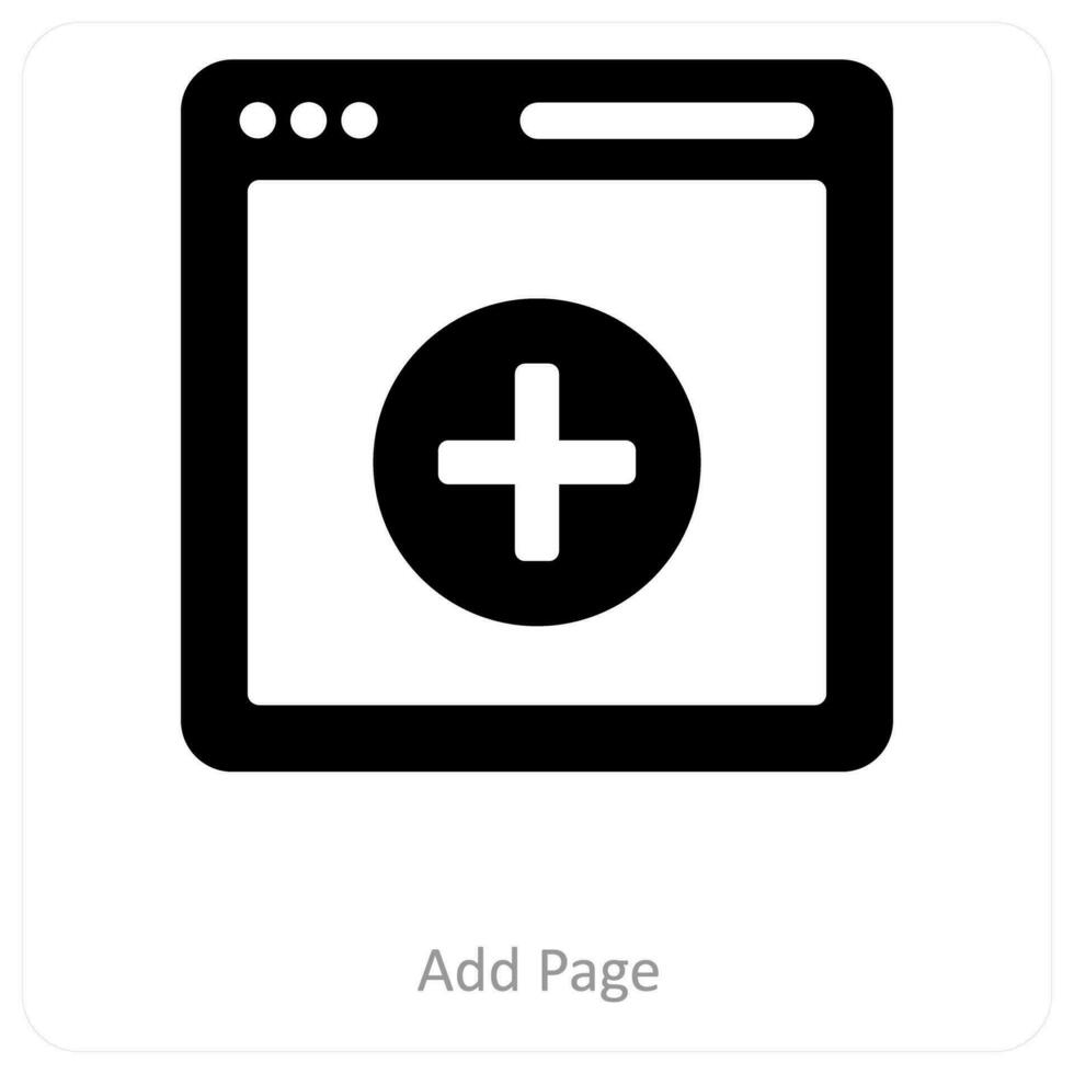 Lägg till sida och browser ikon begrepp vektor