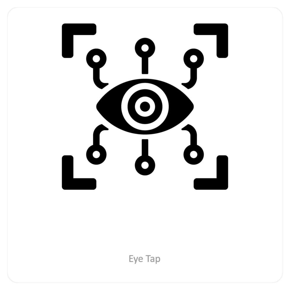Auge Zapfhahn und erweitert Wirklichkeit Symbol Konzept vektor