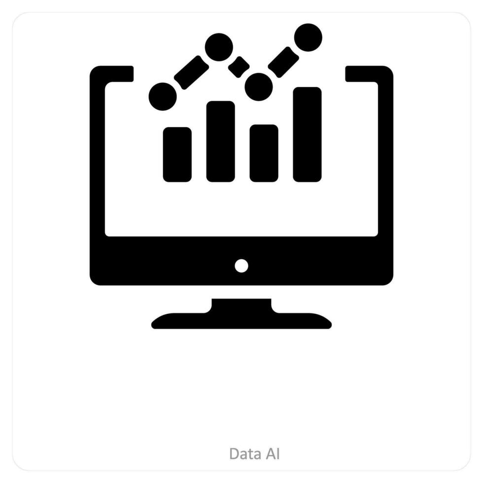 data al och prediktiv ikon begrepp vektor