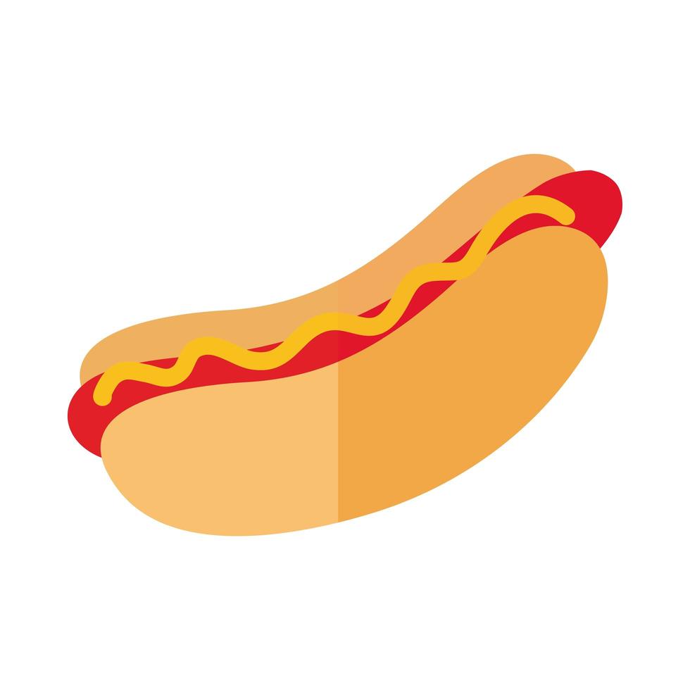 leckerer Hot Dog Fast Food flach detaillierter Stil vektor
